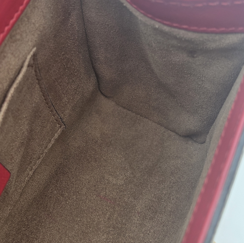 GUCCI GG Supreme Monogram Calfskin Small Padlock Bag Beige Hibiscus Red, W/COA. - Picture 15 of 16